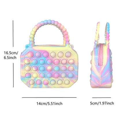 Pop Purse Silicone Sensory Push Bubble Crossbody Bag Anti stress Autism Relief Handbag Coin Pouch for Kids