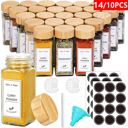 12Pcs Glass Lid Spice Jars