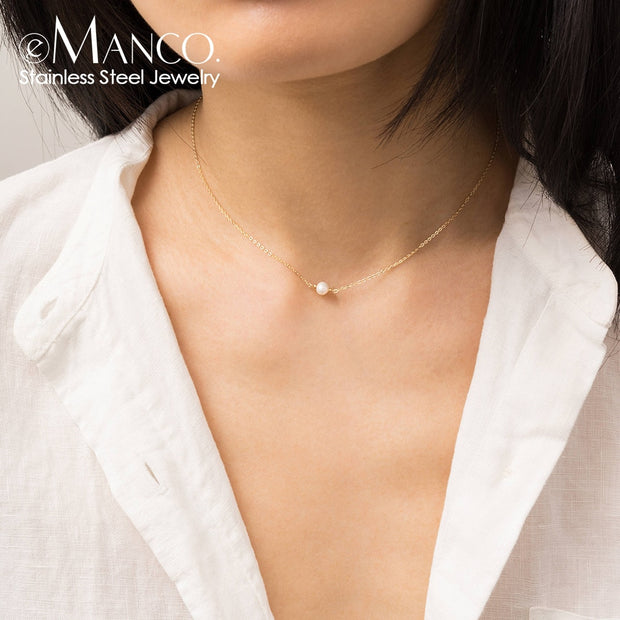 Dainty Simulated-Pearl Pendant Necklace