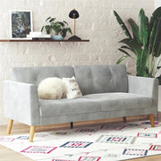 3-Seater Sofa in Light Gray Velvet