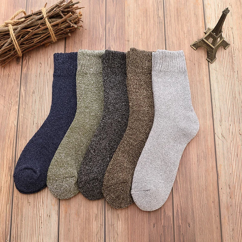 Unisex 5 Pairs Winter Wool Socks