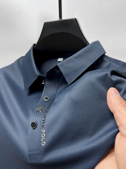 Hochwertiges atmungsaktives nahtloses Poloshirt mit Stickerei