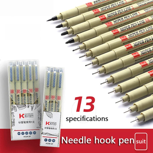 Manga Markers Set,  Hook Line Pens,  - Needle Hand-Painted Pens