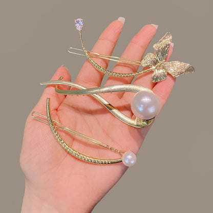 Pearl Crystal Metal Hair Claw