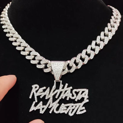 Collier avec pendentif lettre Hip Hop pour hommes et femmes