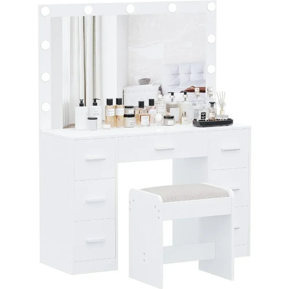 Amelia Modern White Vanity Table