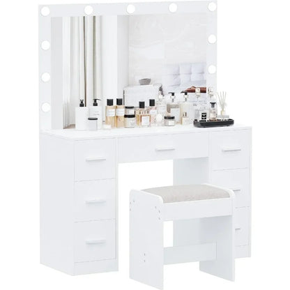 Amelia Modern White Vanity Table
