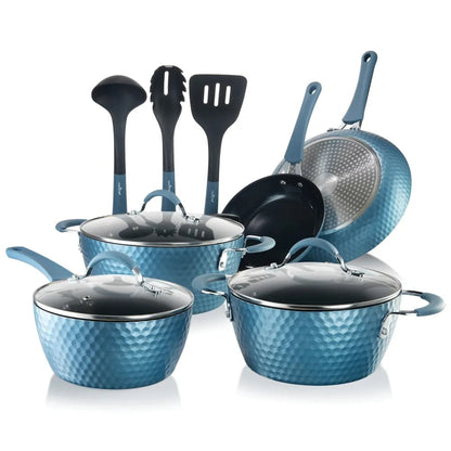 Blue Stainless Steel Cookware Set
