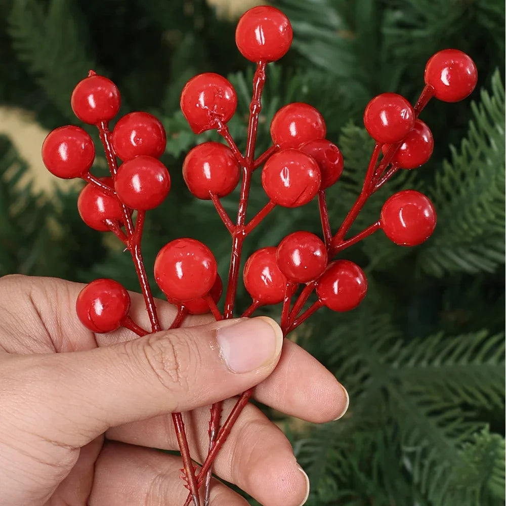 Branches de baies artificielles tricolores pour couronnes florales