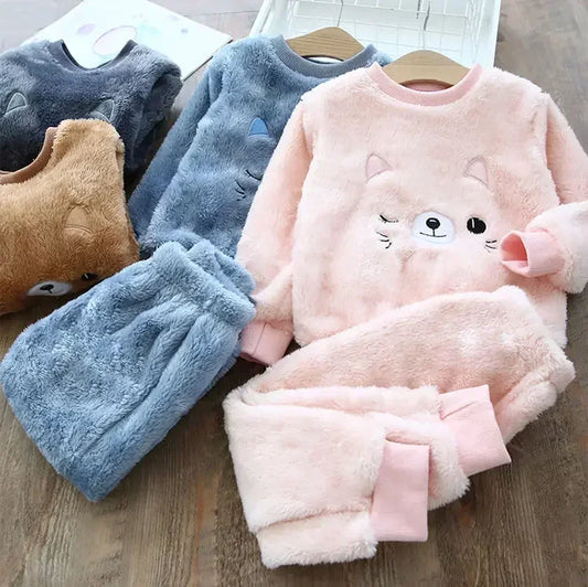 Ensembles de vêtements d'hiver pyjamas 2 pièces pour enfants