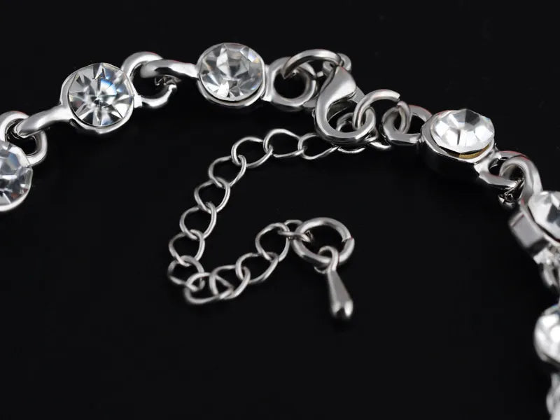 Bracelet coeur en cristal bleu pour femme