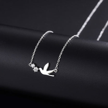 Cute Swallow Silver Clavicle Necklace