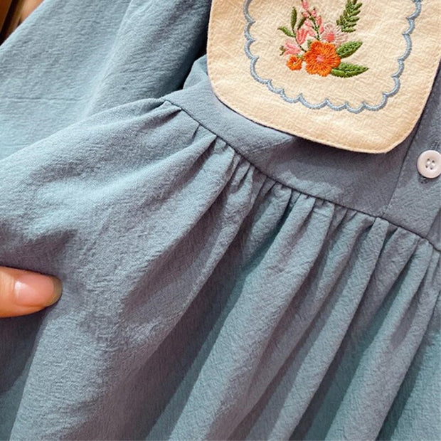 Korean Style Embroidered Girl's Dress