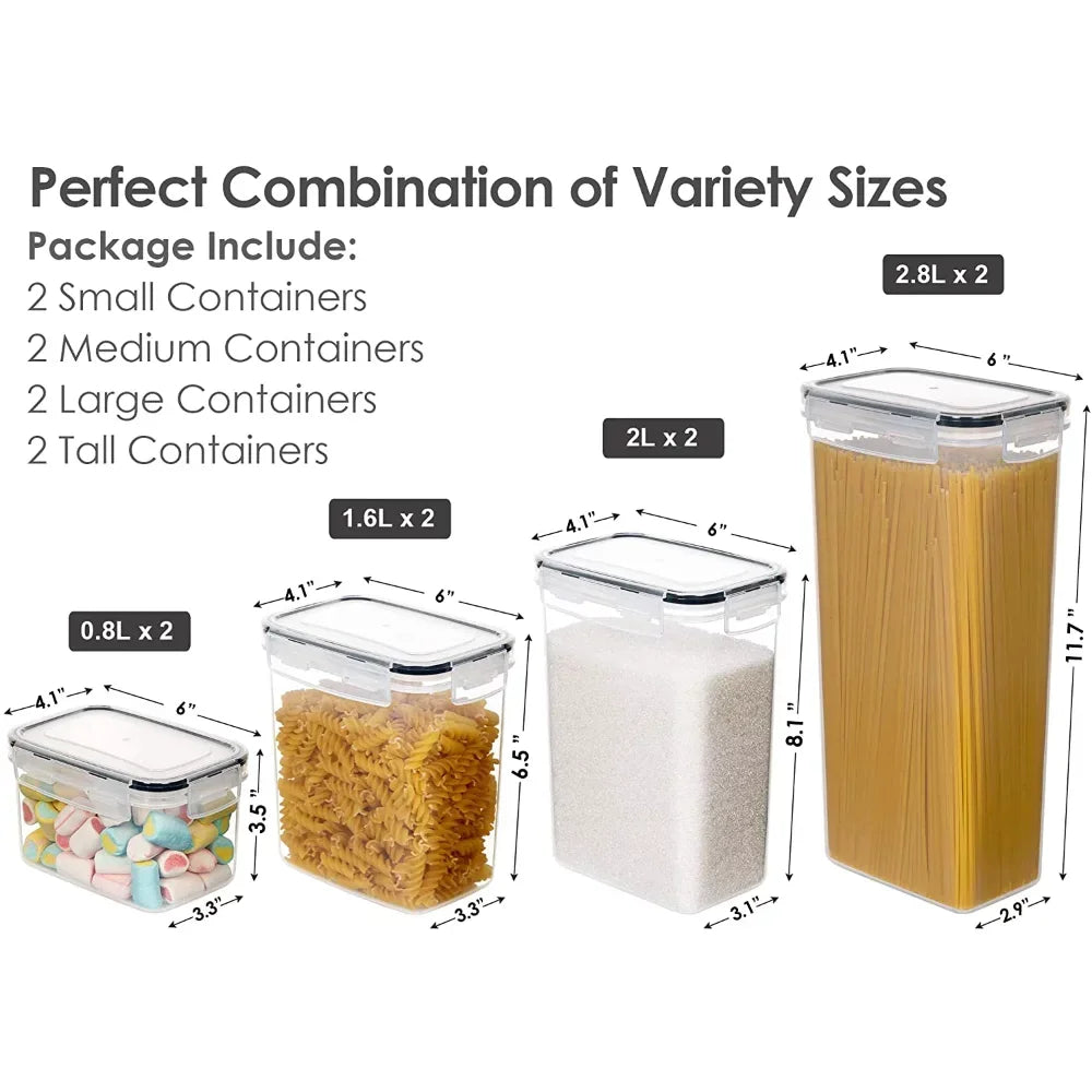 8-Piece Food Storage Containers with Easy Lock Lids