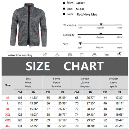 Reißverschlussjacke für Herren – Stehkragen, Outdoor, Casual, Streetwear (M-4XL)