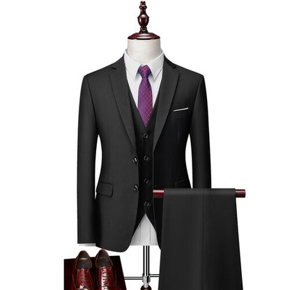 Men's 12 Color High Quality Cotton 3-Piece Suit