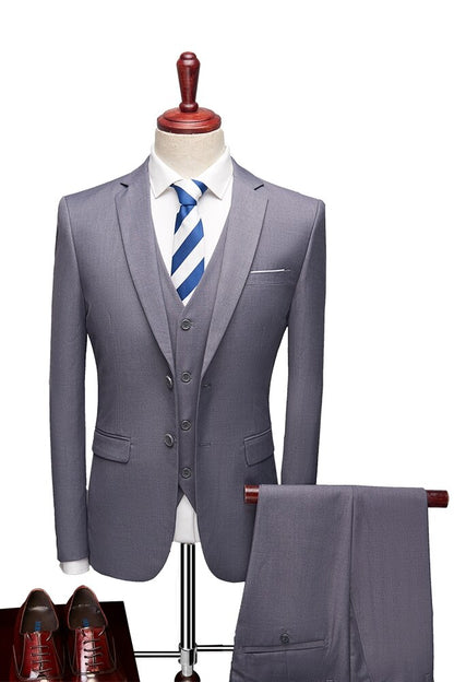 Men's 12 Color High Quality Cotton 3-Piece Suit