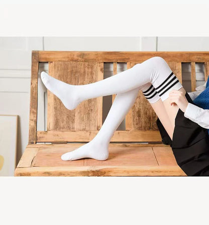 Bowknot Thigh-High Opaque Stretchy Long Stockings