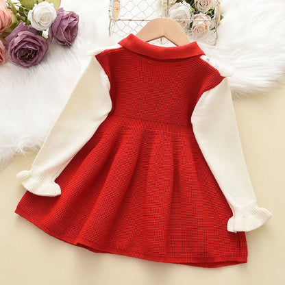 Winter Knitted Dress for Baby Girls