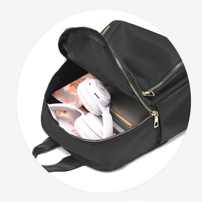 Schwarzer Unisex-Oxford-Rucksack mit großem Fassungsvermögen für Reisen