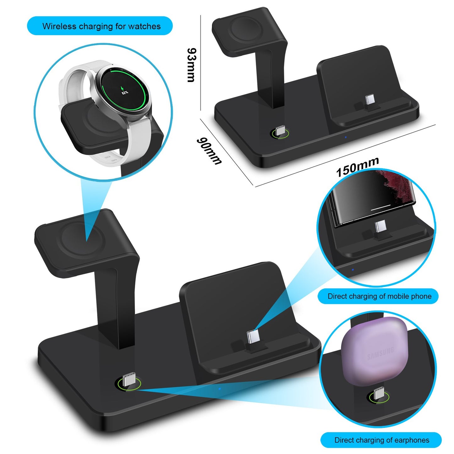 Samsung Galaxy 3-in-1 Wireless Charger Stand