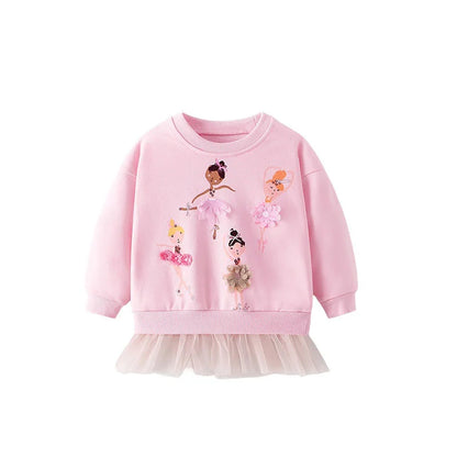 Baby Girls Cartoon Fleece Sweatshirt