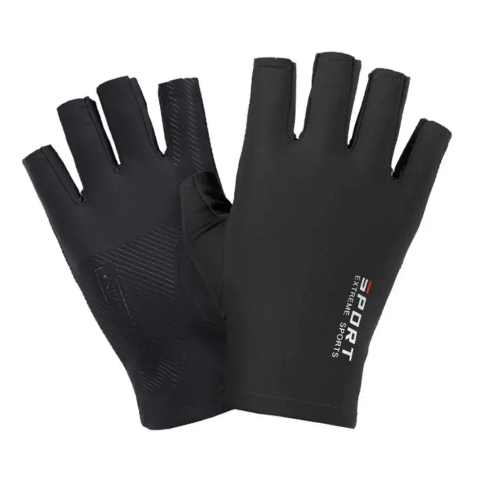 Ice Silk Half-Finger Gloves - High Elasticity for Cycling/Sports & Driving