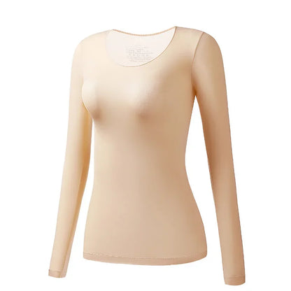 T-shirt thermique à manches longues pour femme - Couche de base d'hiver