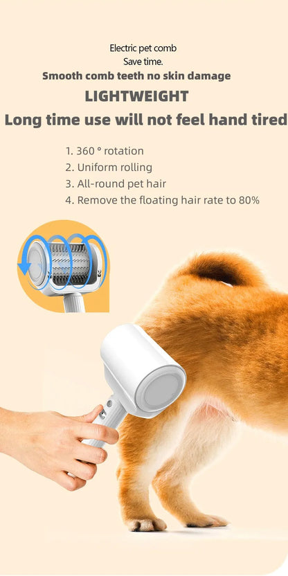 2-Gear Electric Pet Grooming Brush