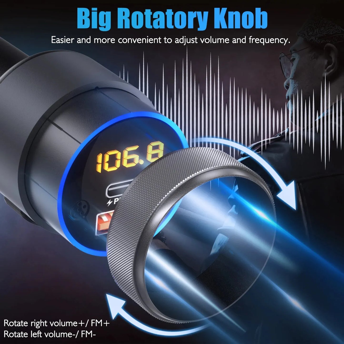 Transmetteur FM Bluetooth 5.1 avec PD 20 W et chargeur QC3.0