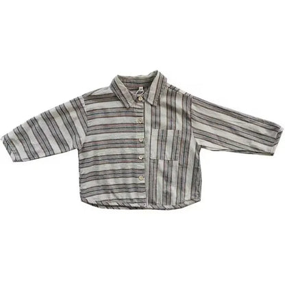 Chemise coréenne à rayures pour enfants, mode d'automne