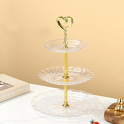 Présentoir de buffet ondulé en plastique pour assiettes de fruits et desserts