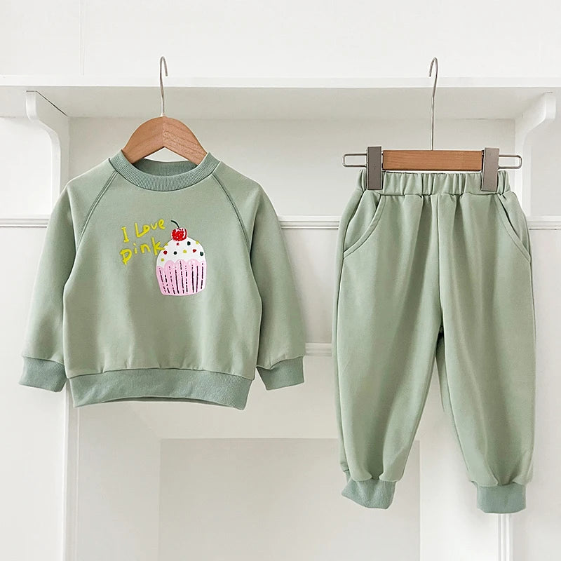 Baby-Unisex-Mode-Cartoon-Buchstaben-Kleidungssets