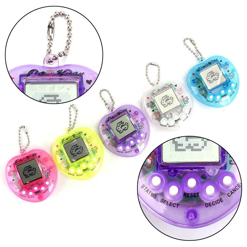 1PC Tamagotchi Transparent - Jouet virtuel nostalgique pour animal de compagnie des années 90 49 en 1