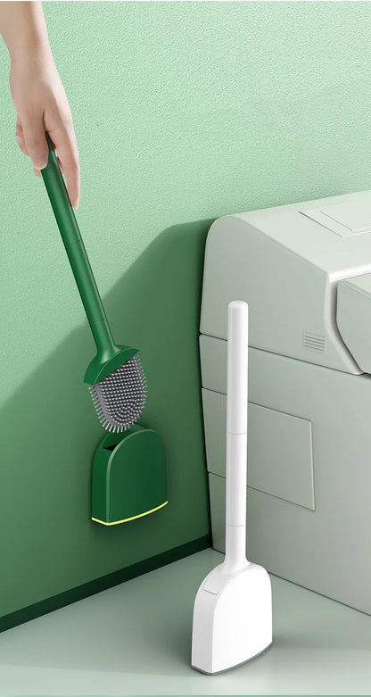 Brosse WC en silicone avec support mural