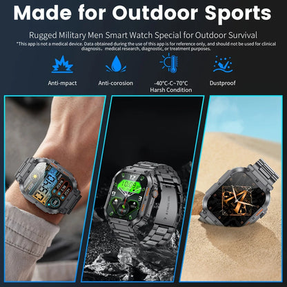 Smart Watch 1.96" HD Touch Screen (320×386) Bluetooth Calling Heart Rate Monitoring - Outdoor Fitness Tracker