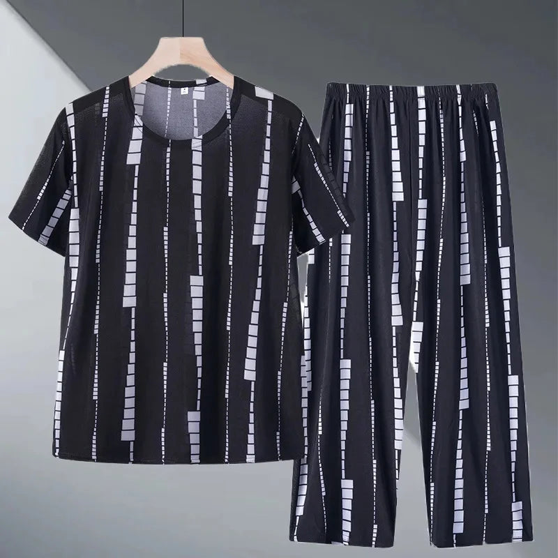 2PCS Women Summer Half Sleeve Blouse Tracksuit