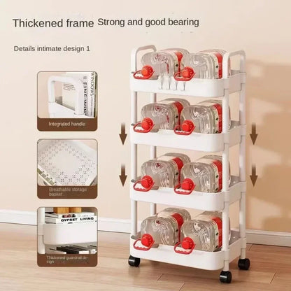 Multi-Layer Kitchen Floor Bedroom Trolley Rack