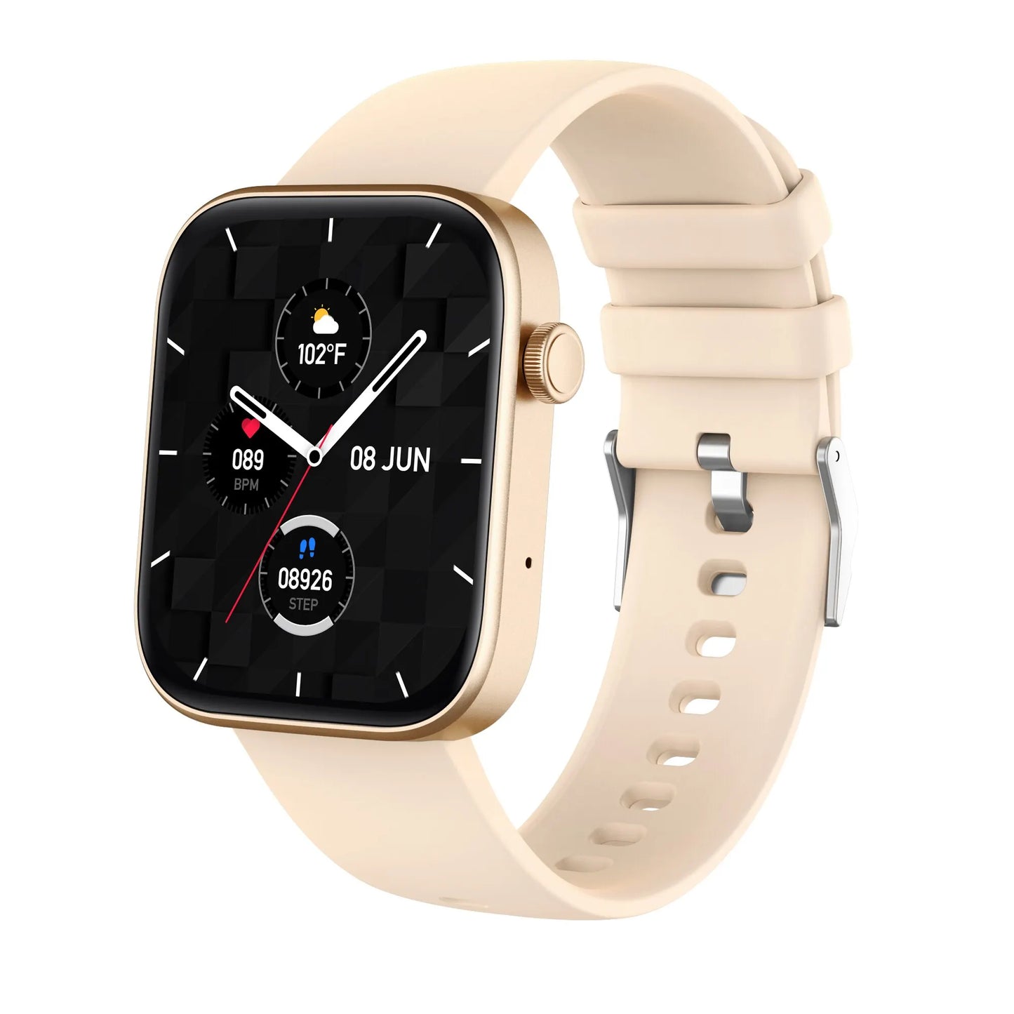 Unisex P71 Smartwatch with Voice Calling, Health Monitoring, IP68 Waterproof, Smart Notifications, and Voice Assistant