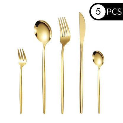 24pcs Golden Stainless Steel Spoon Set