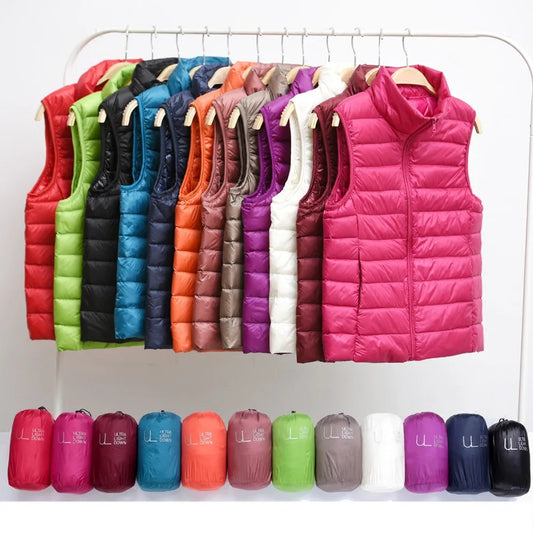 Women's Ultra-Light Slim Down Vest - Windproof & Portable