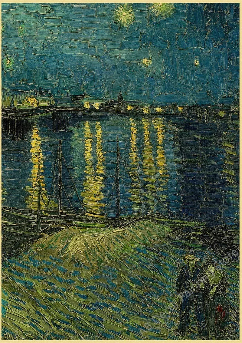 Impression sur toile sans cadre La nuit étoilée de Van Gogh