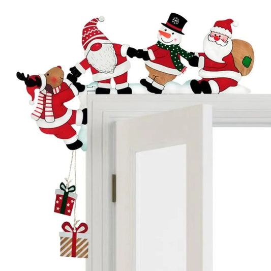 Wooden Santa & Snowman Christmas Door Frame Decor