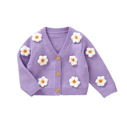 Girls' Knitted Sweater for Autumn-Winter