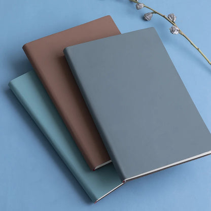 A5 Soft Leather Notebook - 120 Pages/Waterproof Cover/Comfortable Touch