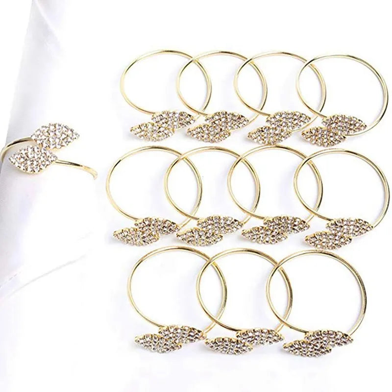 Porte-anneaux de serviette en métal, 12 pièces, pour fête de mariage