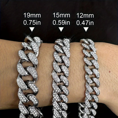 Hip Hop Rhinestone Necklace Set