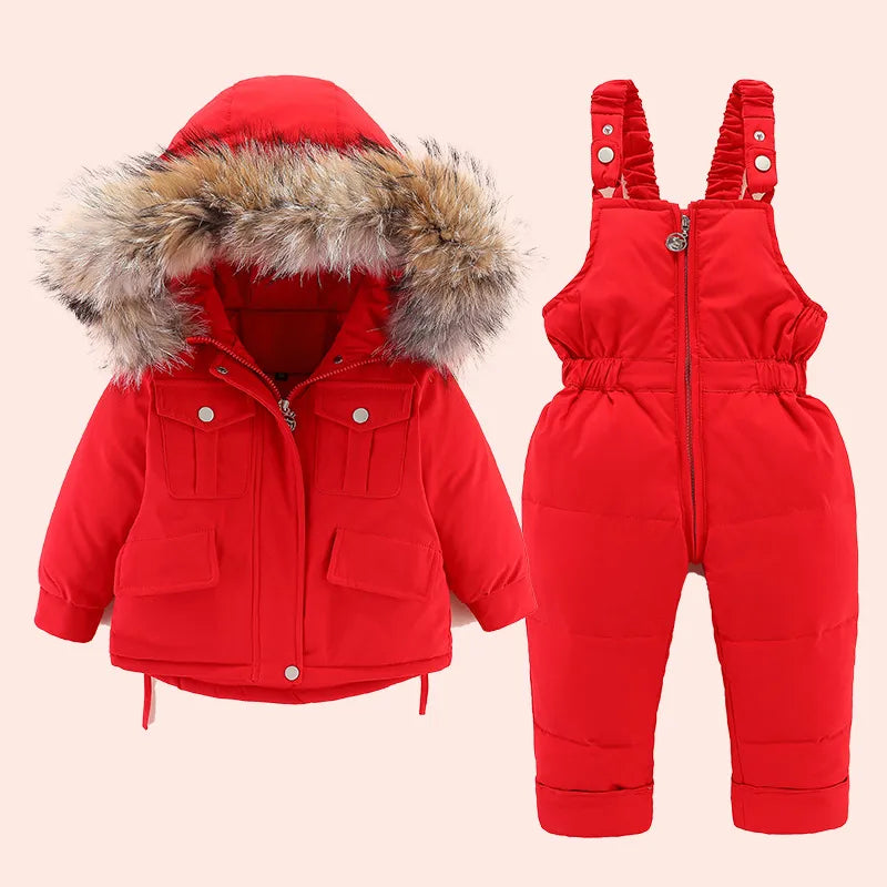 Baby Girl winter down jacket and jumpsuit