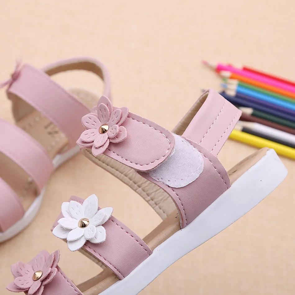 Gladiator Flower Sandals for Girls