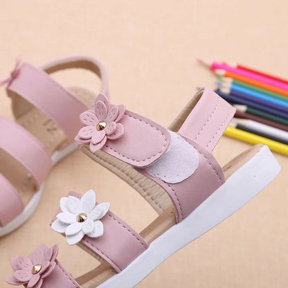 Gladiator Flower Sandals for Girls
